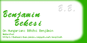 benjamin bekesi business card