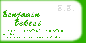 benjamin bekesi business card